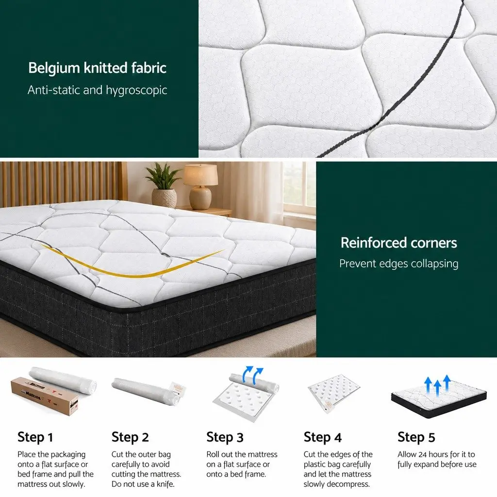 King Size Mattress 16cm Medium Firm Quilted Top