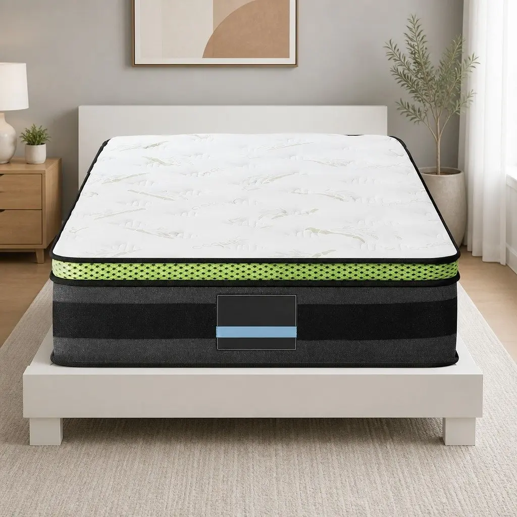 King Single Mattress 30cm Cool Gel Foam Pocket Spring Grey