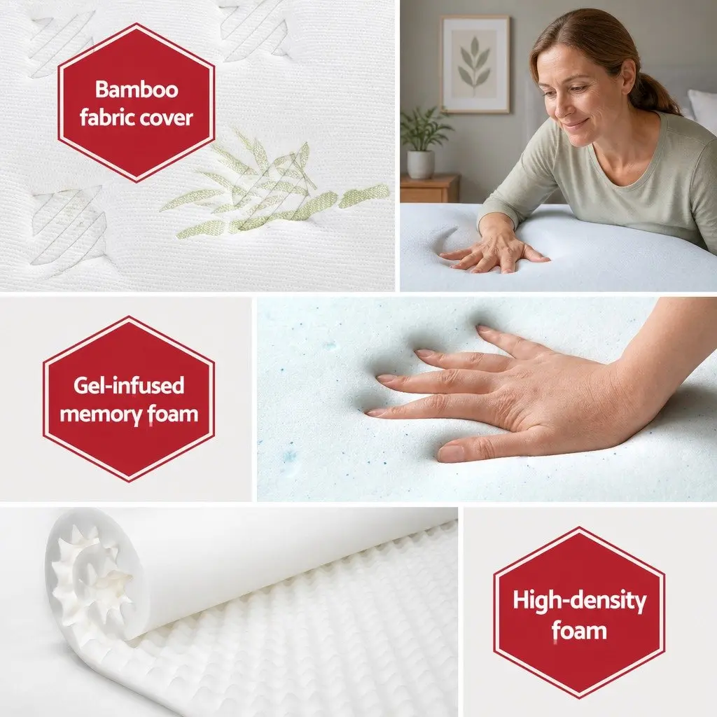 Queen Mattress Grey Medium Firm 30cm Cool Gel Foam Pocket Spring