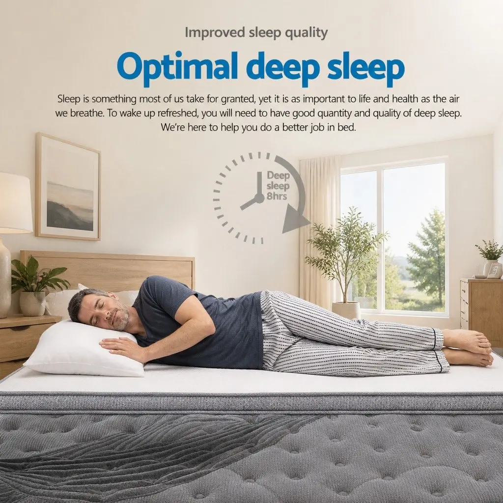King Size Mattress Euro Top Medium Firm 34cm Bamboo Charcoal Pocket Spring