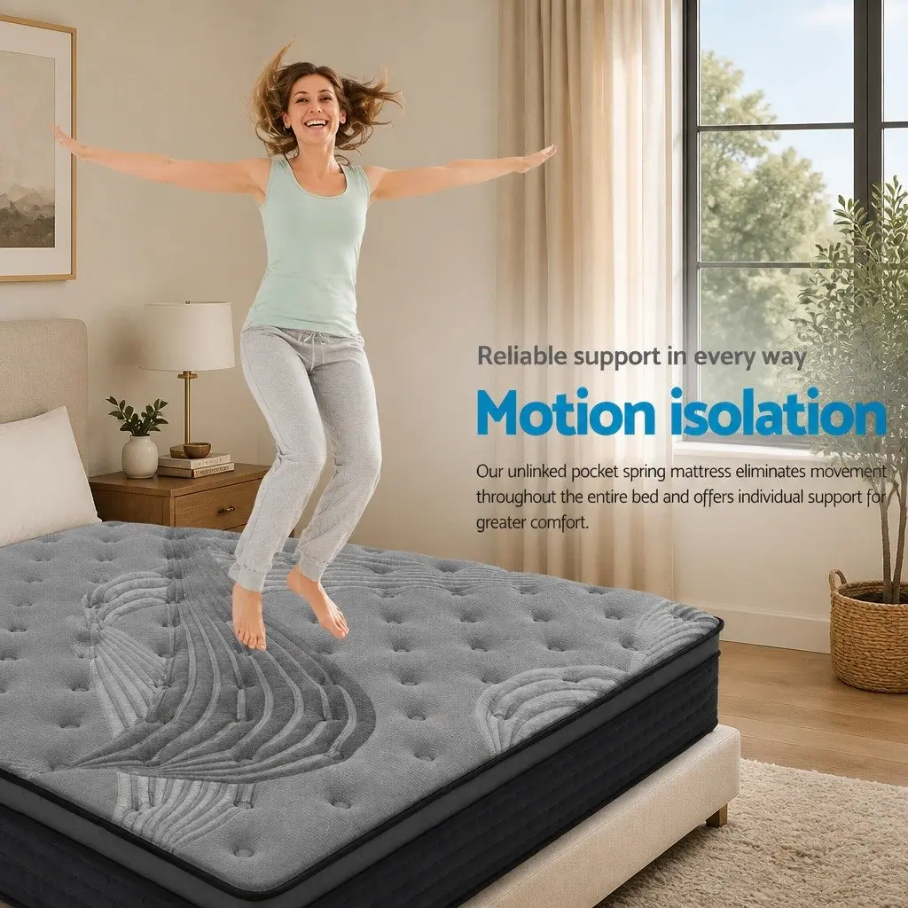 King Size Mattress Euro Top Medium Firm 34cm Bamboo Charcoal Pocket Spring