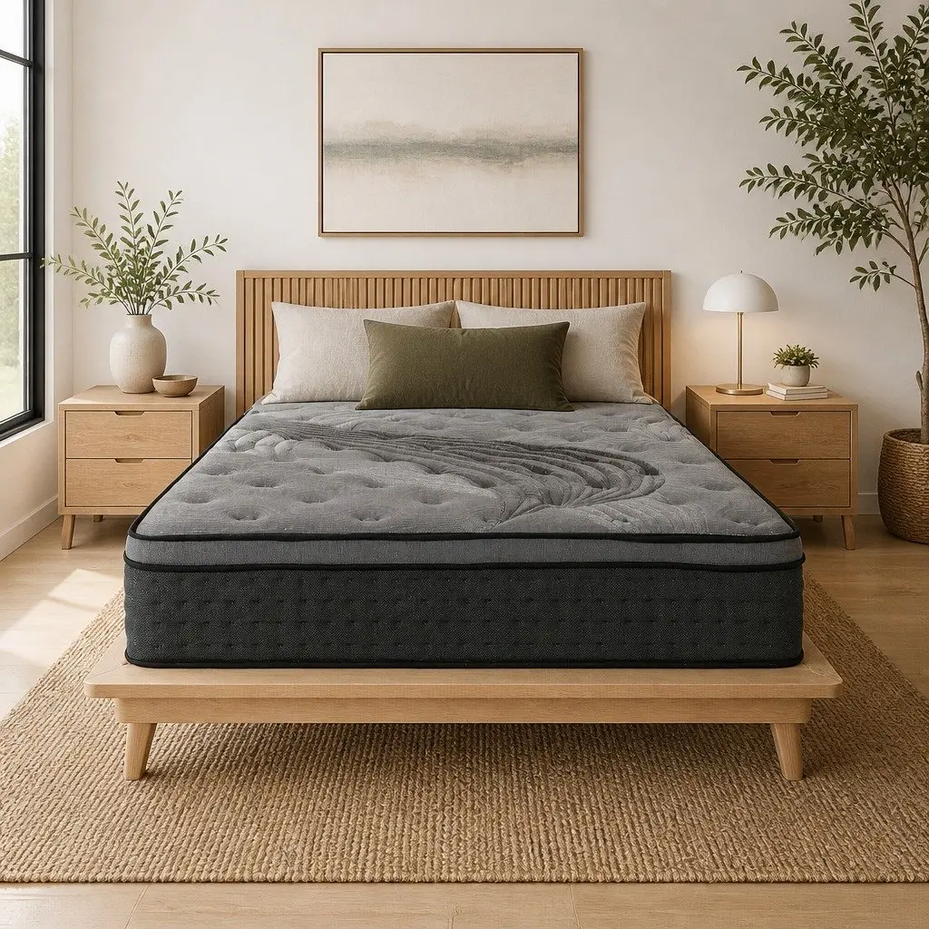 Queen Mattress 34cm Medium-Firm Bamboo Charcoal Support