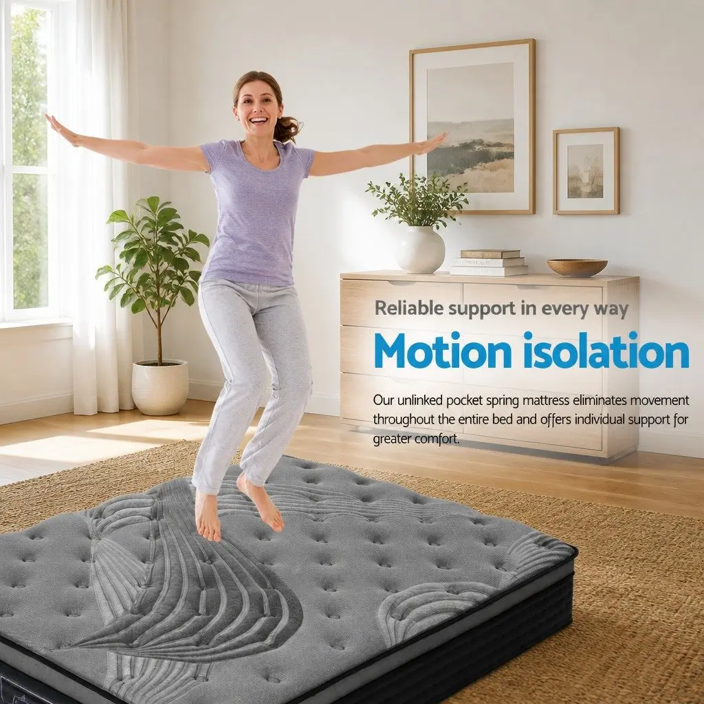 Queen Mattress 34cm Medium-Firm Bamboo Charcoal Support
