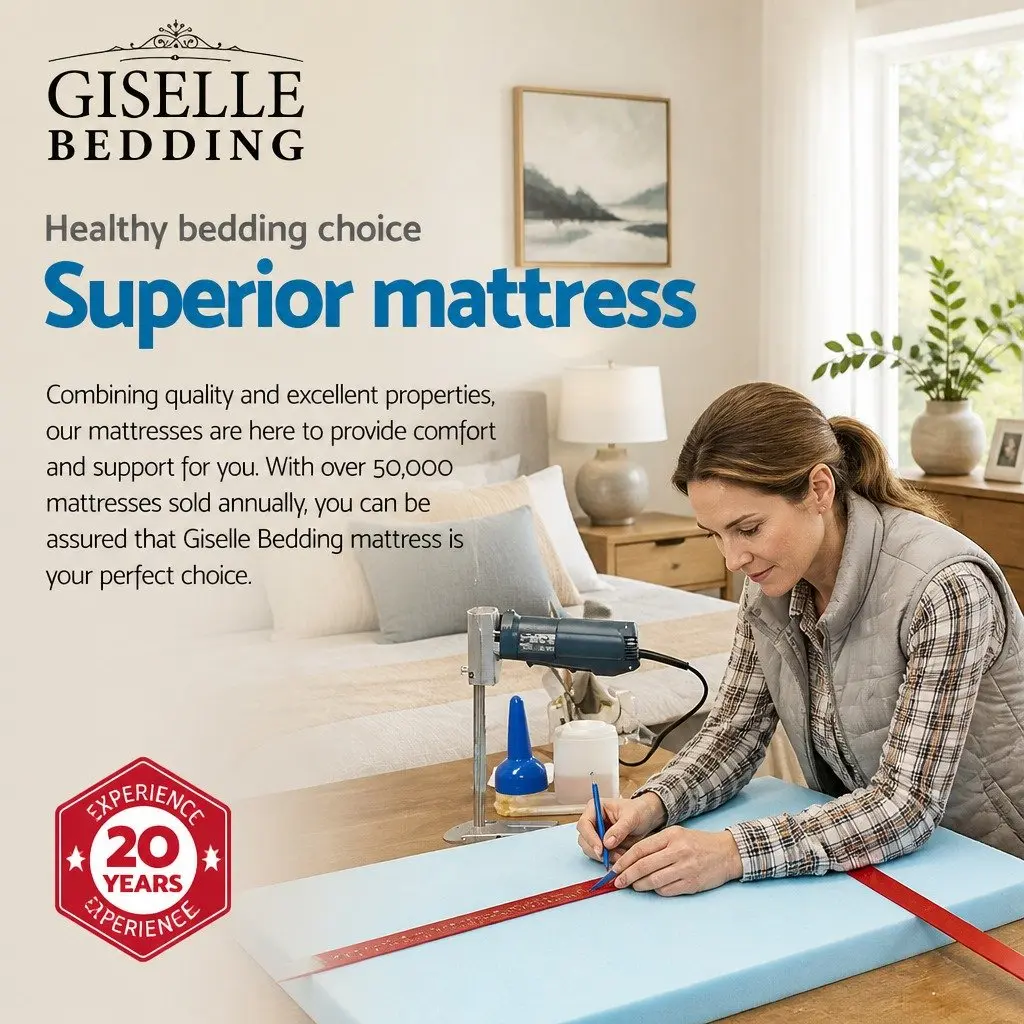 Single Mattress 34cm Medium-Firm Support Grey