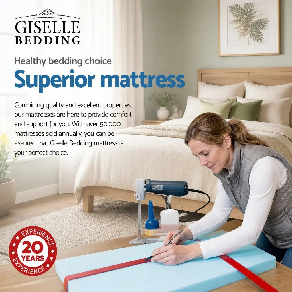 King Single Mattress Grey 34cm Pocket Spring Medium Firm Euro Top