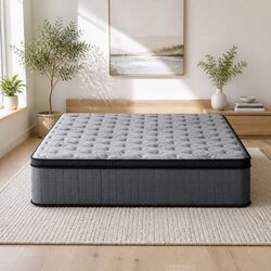 King Size Euro Top Mattress 34cm Medium-Firm Grey