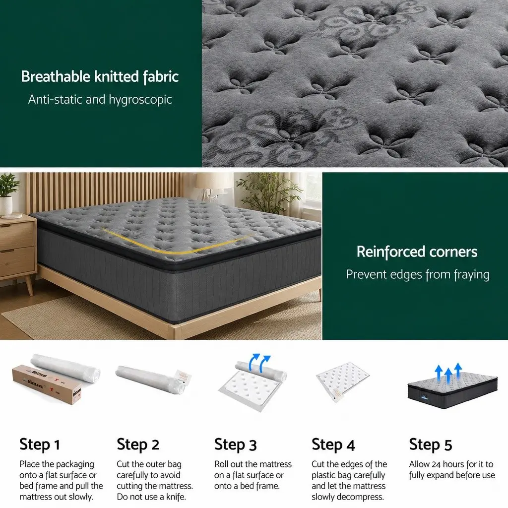 34cm Euro Top Single Mattress with Pocket Spring and Memory Foam