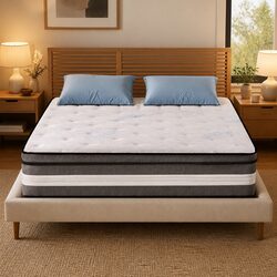 King Single Mattress 30cm Gel Memory Foam Euro Top Grey