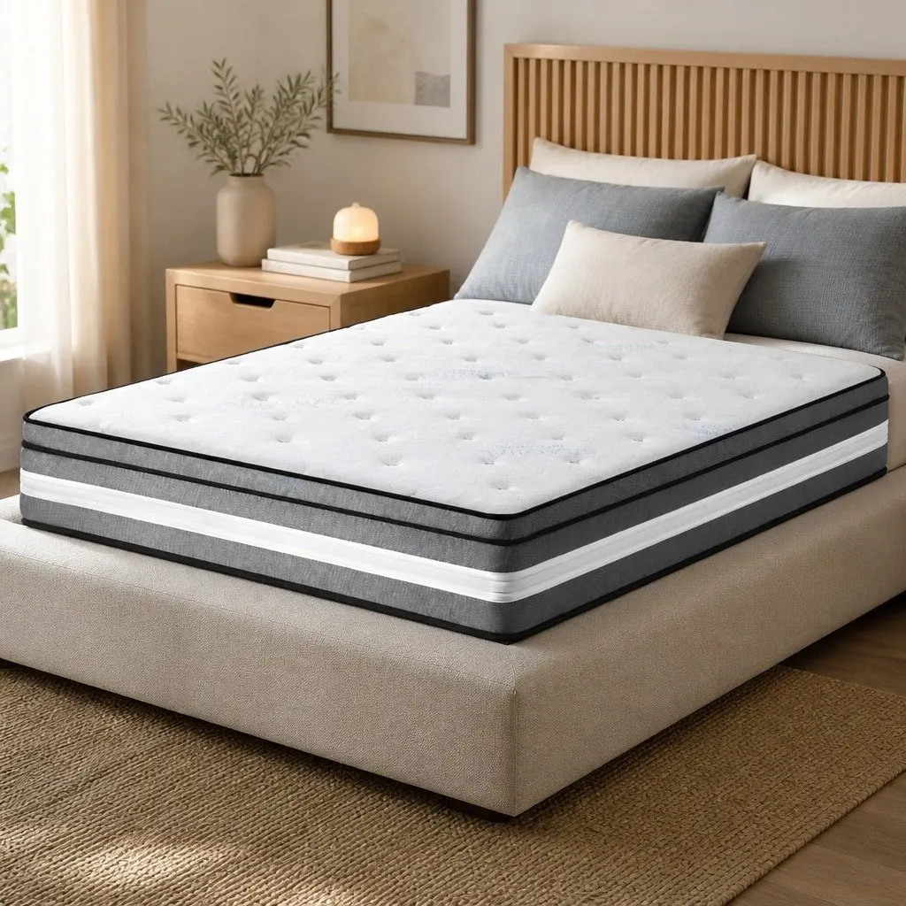 30cm Euro Top Queen Mattress with Gel Foam and Pocket Springs