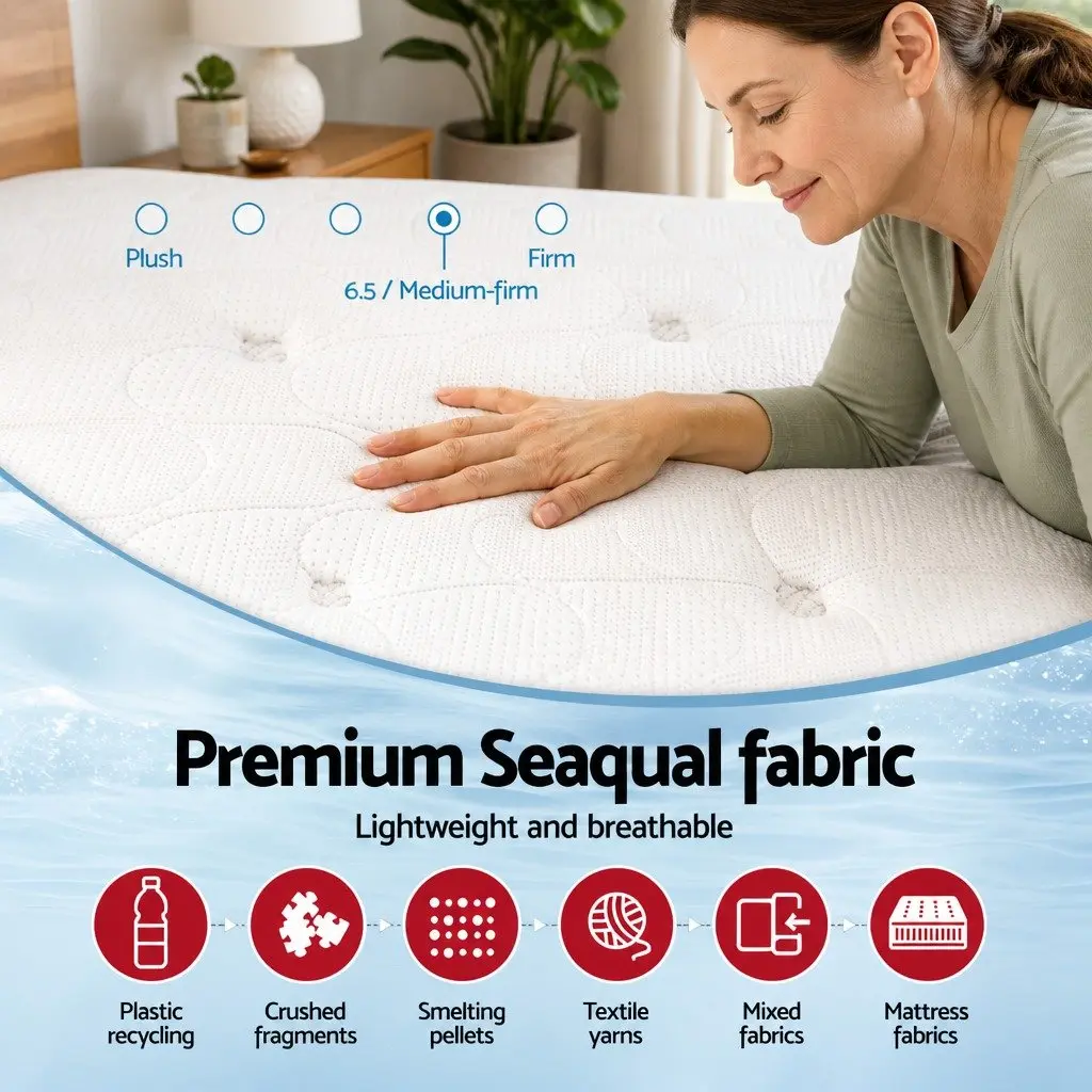 Single Mattress Euro Top 30cm Gel Memory Foam Pocket Spring Medium Firm Support