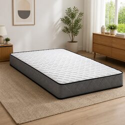 King Single Bonnell Spring Mattress 16cm Medium Firm White
