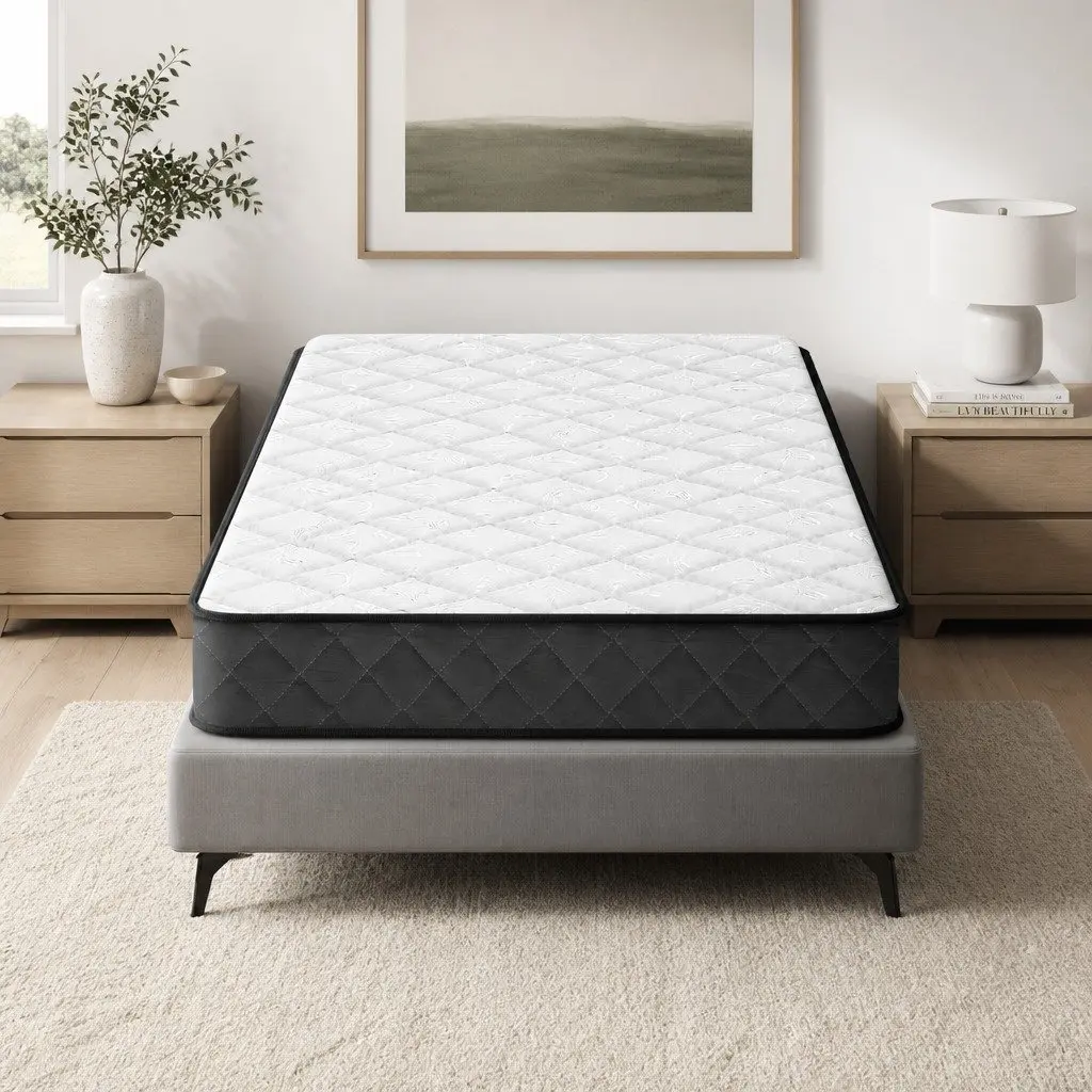 King Single Bonnell Spring Mattress 16cm Medium Firm White