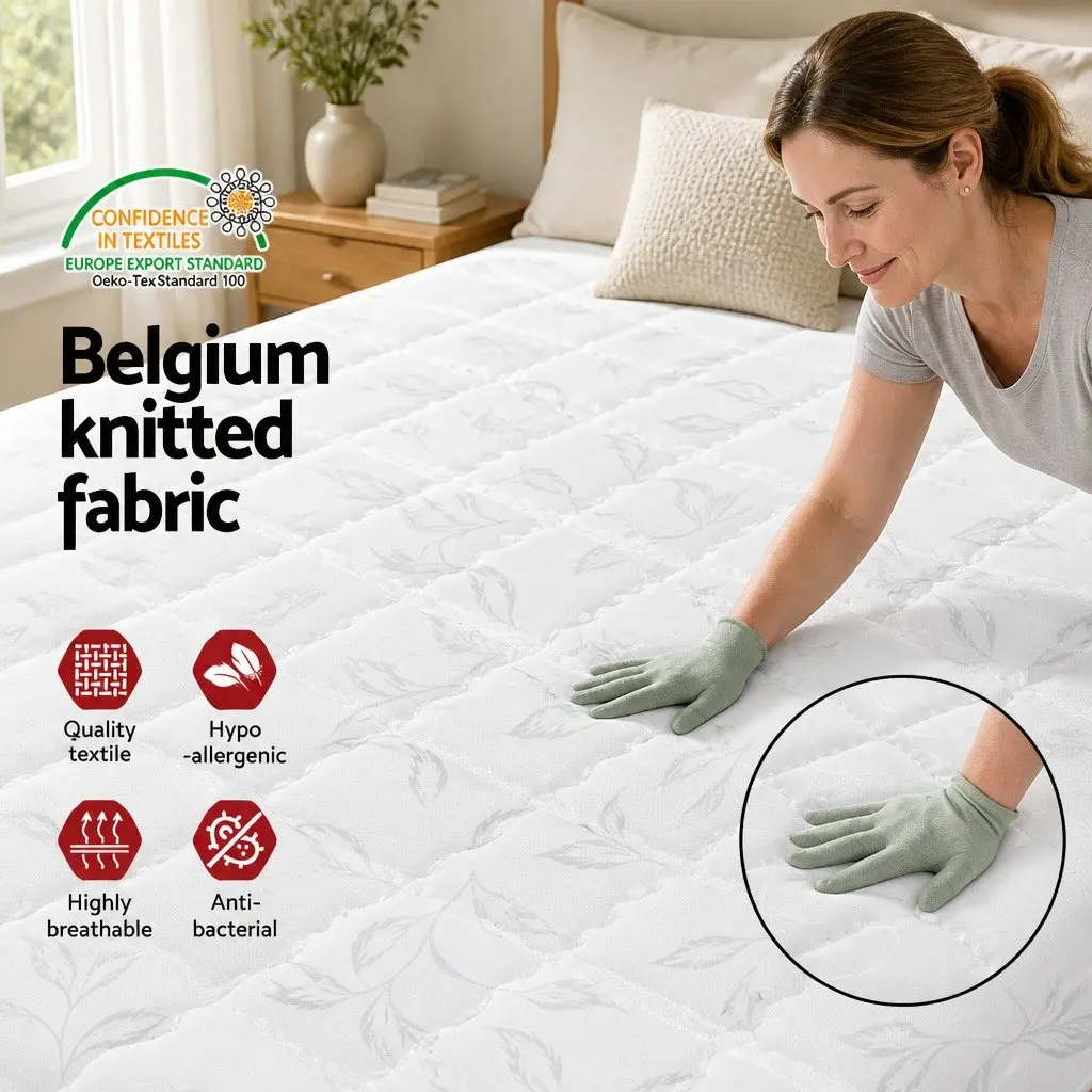 Queen Mattress 16cm Bonnell Spring Tight Top Medium-Firm White Bed