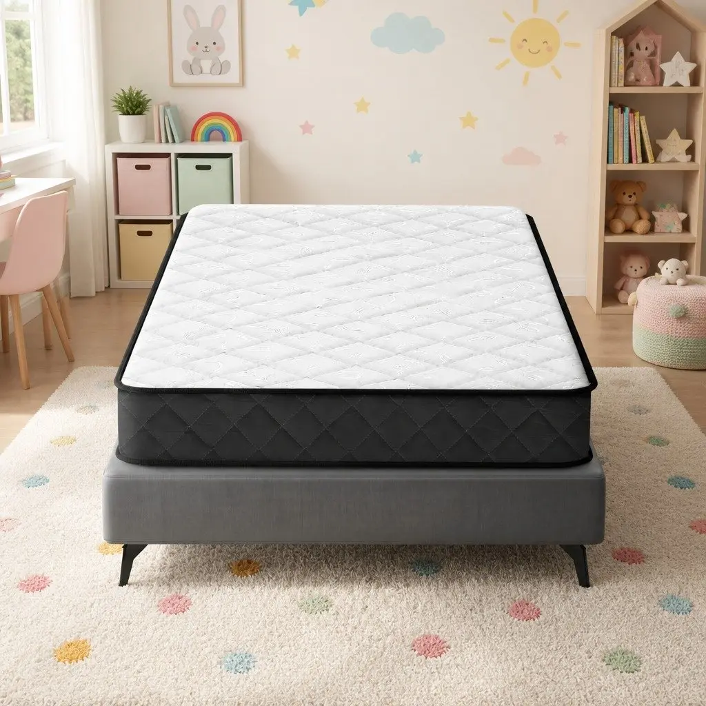 Single Mattress Bonnell Spring 16cm Medium Firm Support Breathable White Polyester