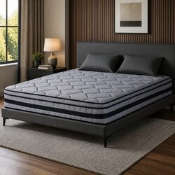 King Size Euro Top Hybrid Mattress 34cm Medium Firm