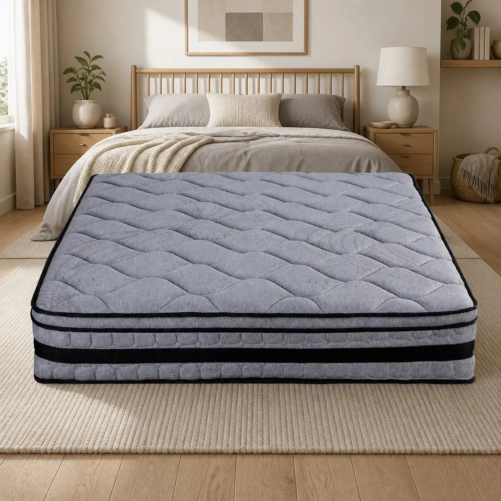 King Size Hybrid Mattress Euro Top 34cm Pocket Spring Medium Firm Support Bamboo Fabric