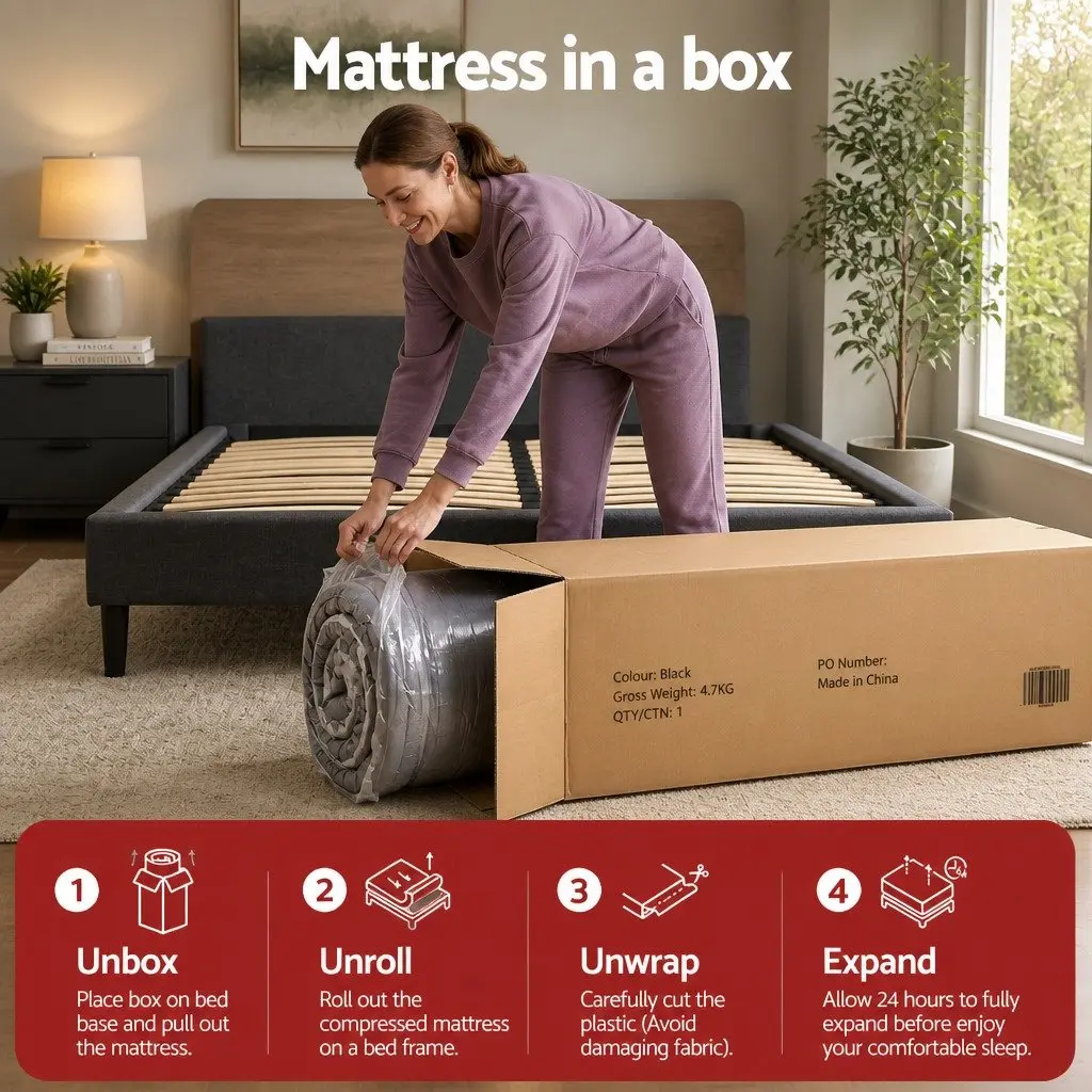 King Size Hybrid Mattress Euro Top 34cm Pocket Spring Medium Firm Support Bamboo Fabric