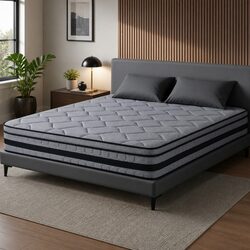 Queen Mattress 34cm Euro Top Hybrid Pocket Spring