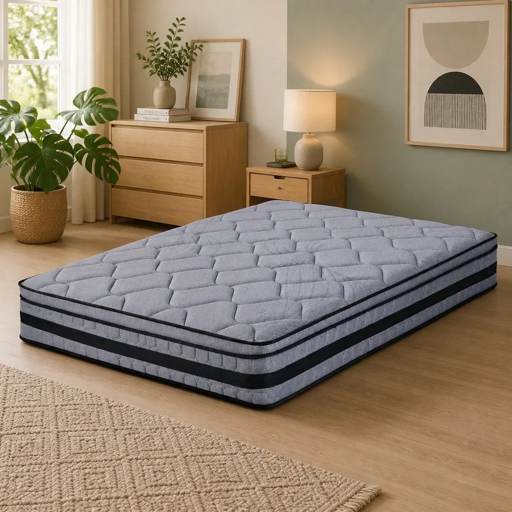 Queen Mattress 34cm Euro Top Hybrid Pocket Spring