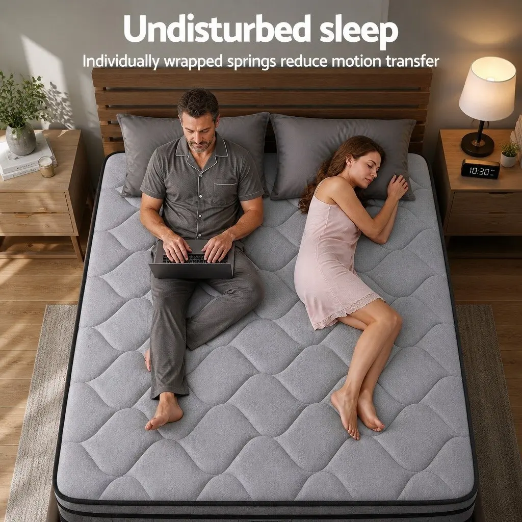Queen Mattress 34cm Euro Top Hybrid Pocket Spring