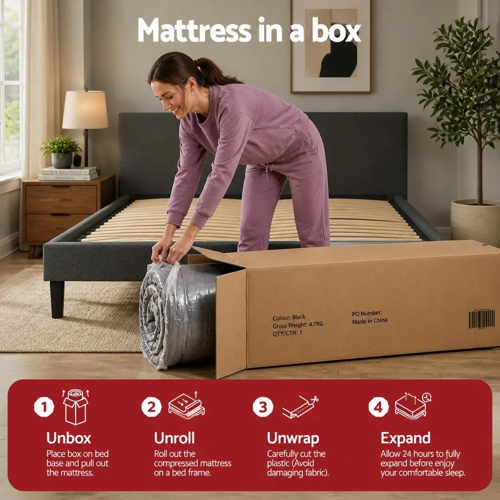 Queen Mattress 34cm Euro Top Hybrid Pocket Spring