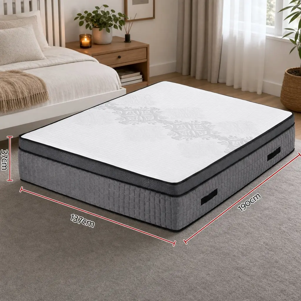 Double Mattress 37cm Adjustable Firmness Cooling Gel Memory Foam