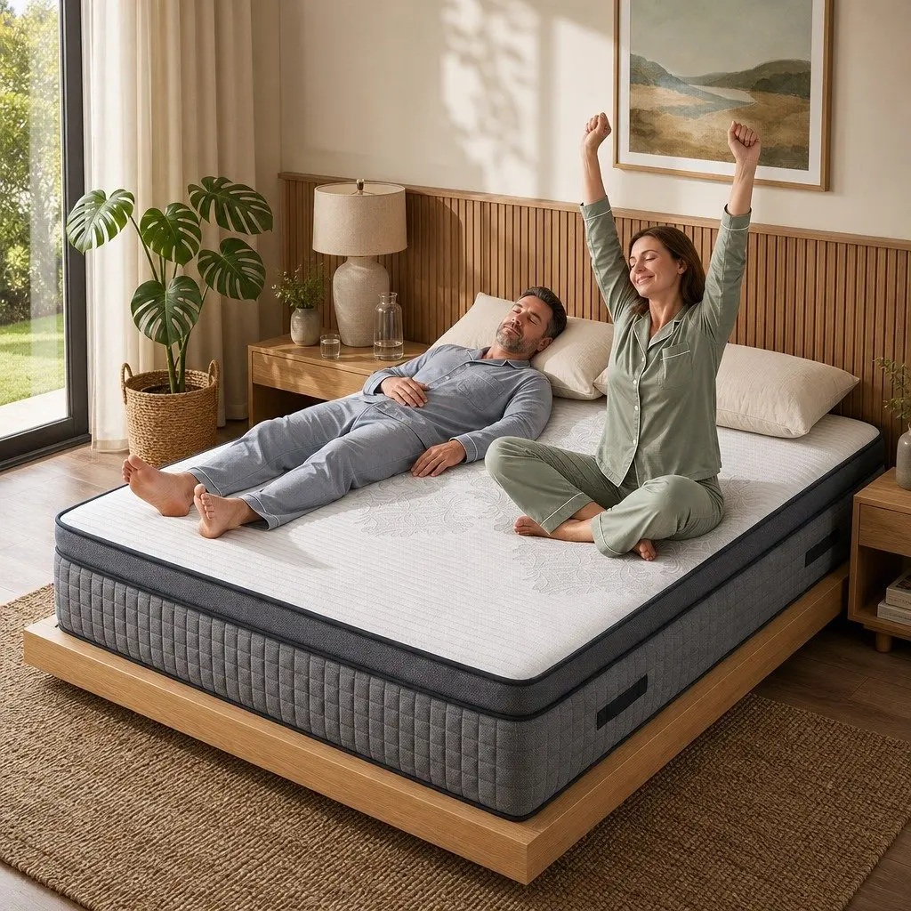 Double Mattress 37cm Adjustable Firmness Cooling Gel Memory Foam