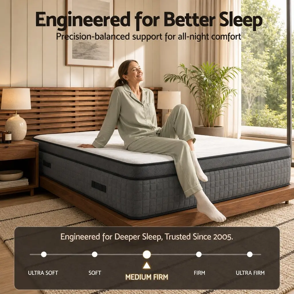 Double Mattress 37cm Adjustable Firmness Cooling Gel Memory Foam