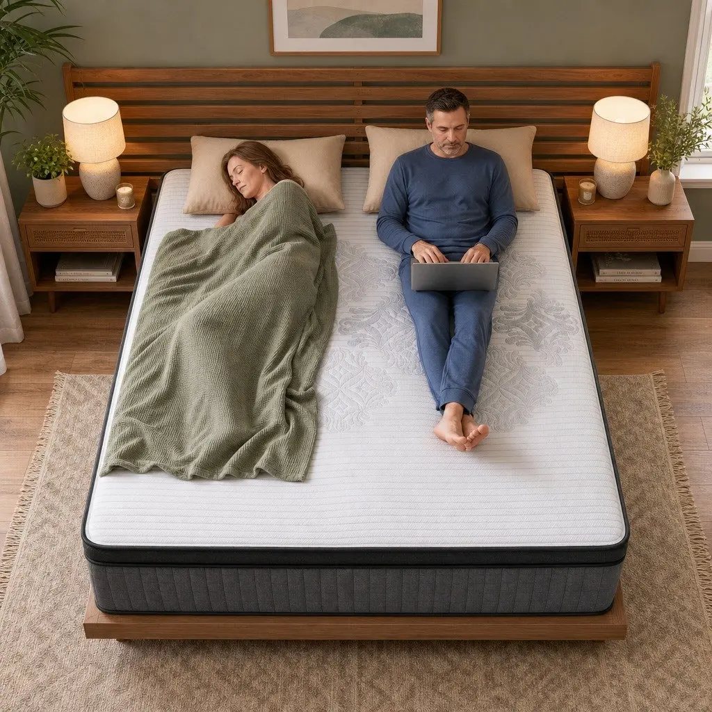 Double Mattress 37cm Adjustable Firmness Cooling Gel Memory Foam