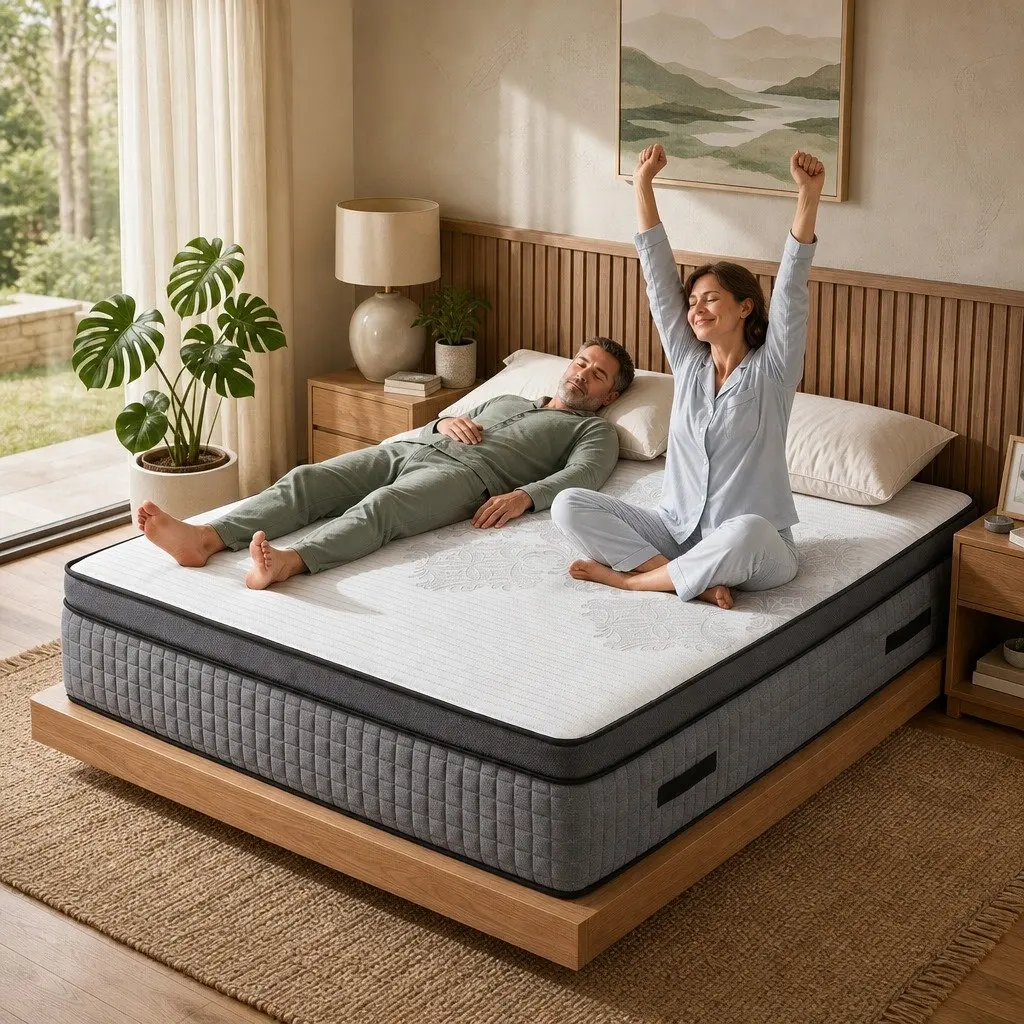 King Size Mattress Dual-Zone Flippable 37cm Cooling Gel Memory Foam