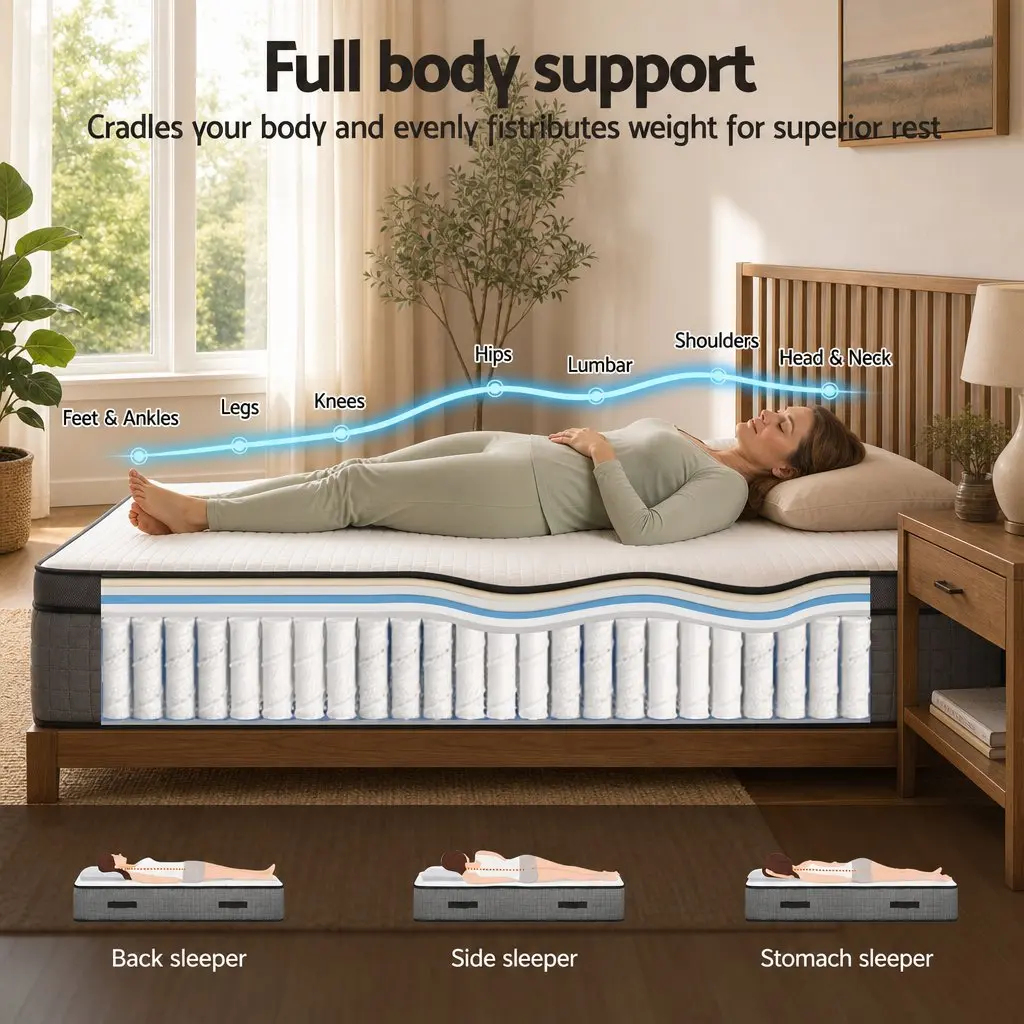 King Size Mattress Dual-Zone Flippable 37cm Cooling Gel Memory Foam