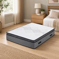 Queen Mattress 37cm 4-in-1 Adjustable Comfort Flippable Foam
