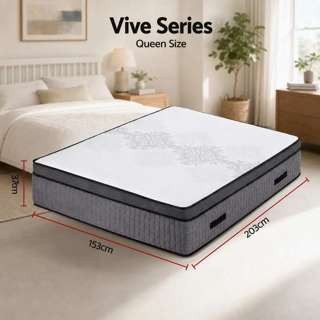 Queen Mattress Dual Zone Flippable 37cm Memory Foam