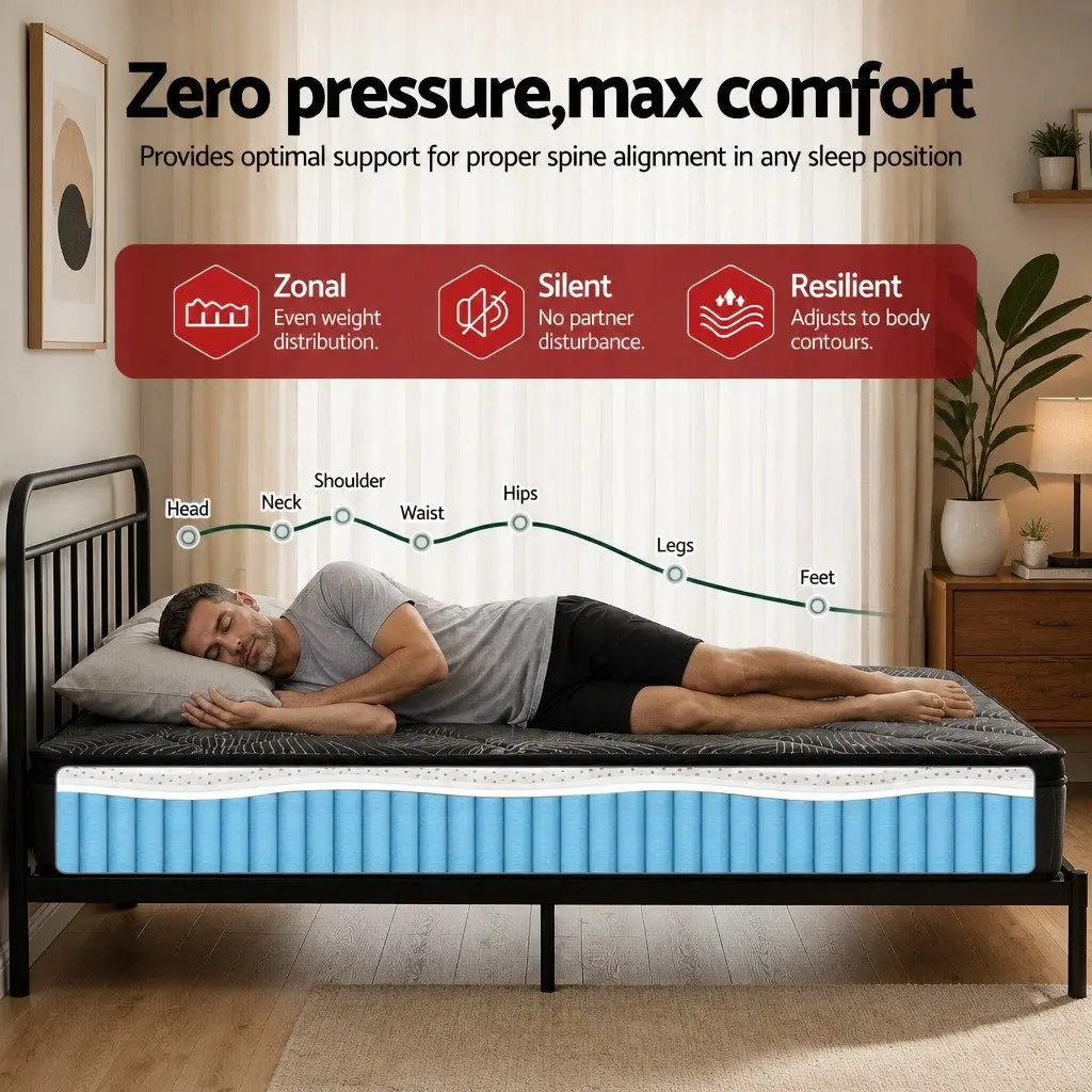 Double Mattress 25cm Pocket Spring Latex Support