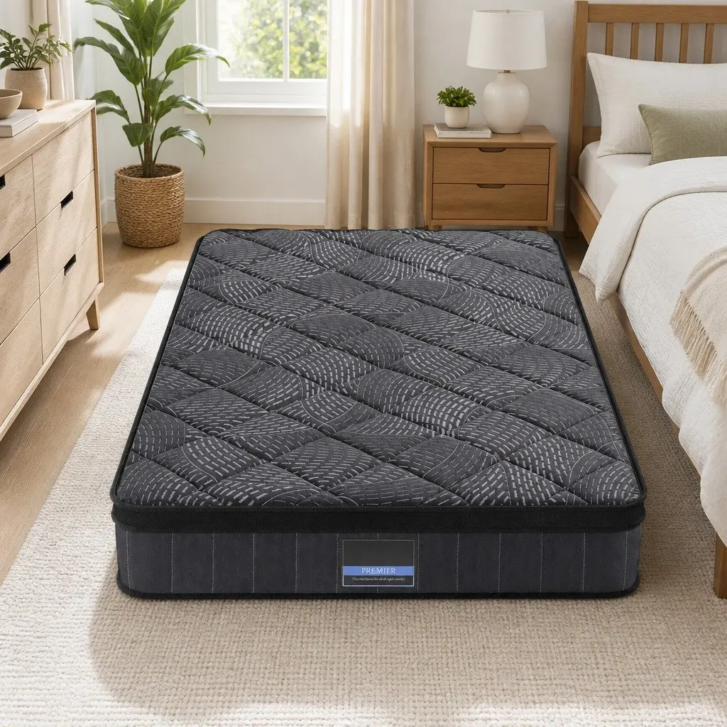 Single Mattress 25cm Pocket Spring Latex Euro Top Medium Firm Bed Hybrid Support