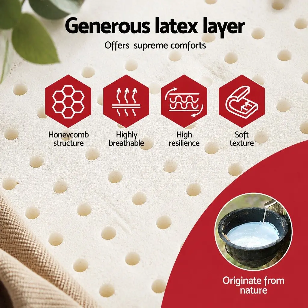 Single Mattress 25cm Pocket Spring Latex Euro Top Medium Firm Bed Hybrid Support