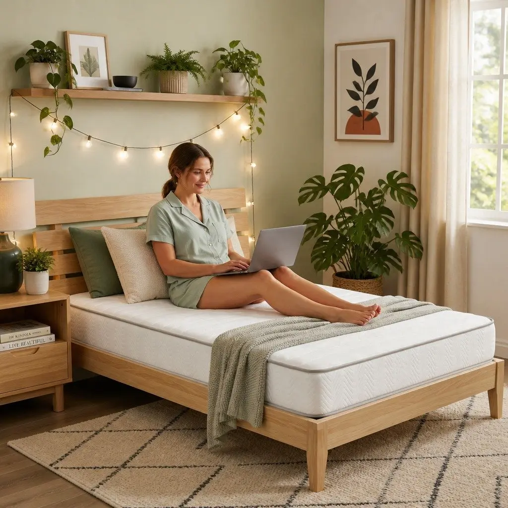 King Single Mattress Medium-Firm 20cm Egg-Crate Foam Pocket Spring Tight Top