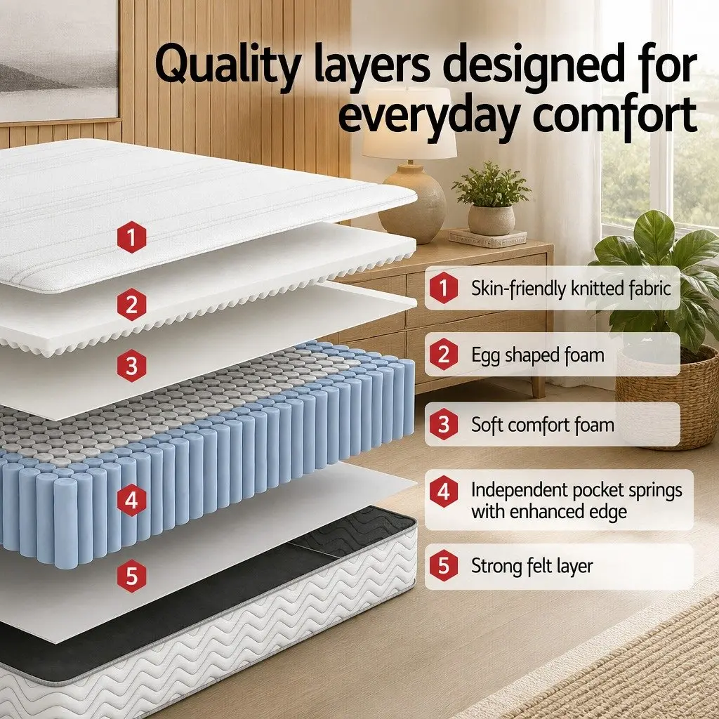 Queen Mattress with Medium-Firm Support