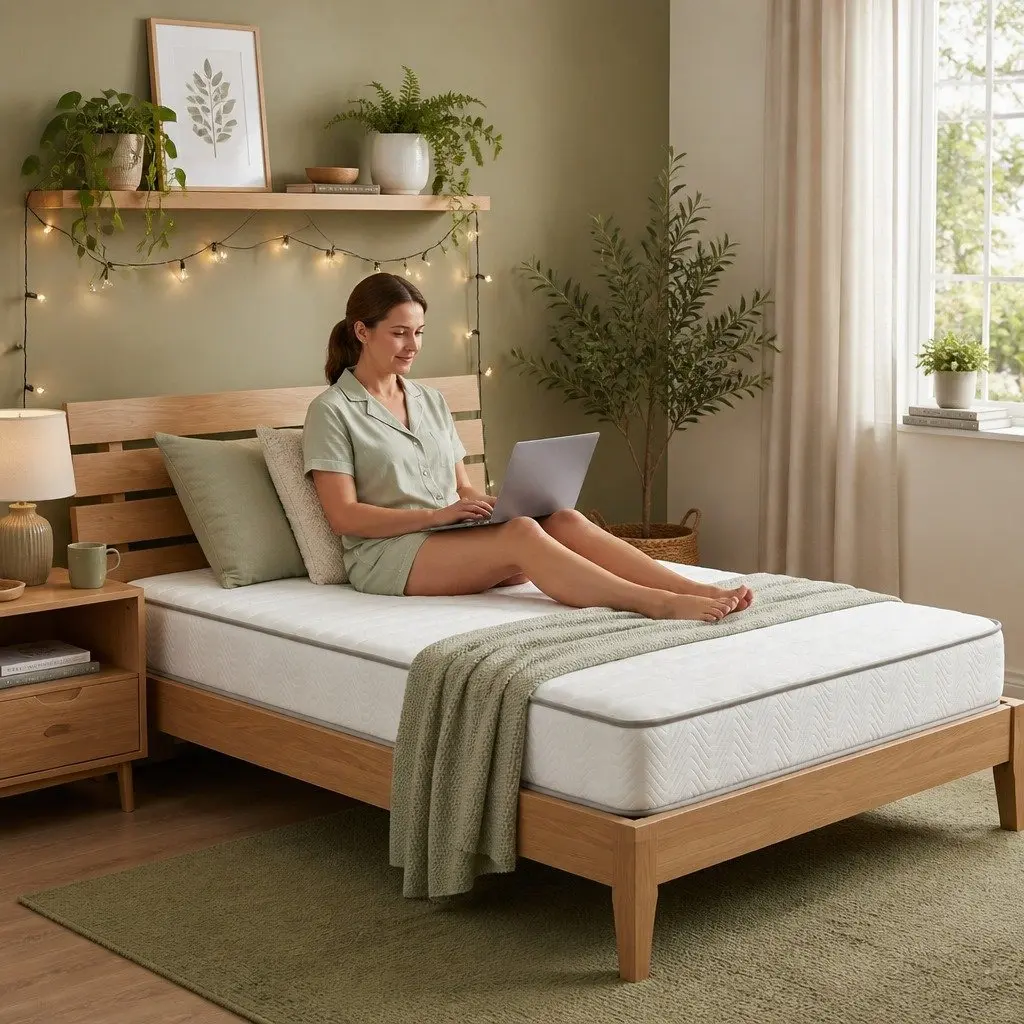 Single Mattress Medium Firm 90cm x 190cm Pocket Spring Egg-Crate Foam Tight Top White