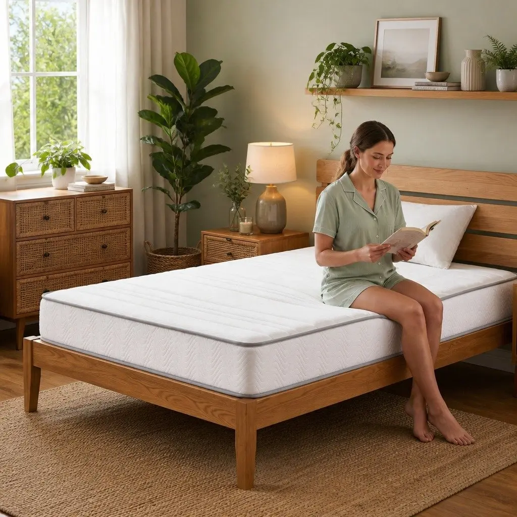 Single Mattress Medium Firm 90cm x 190cm Pocket Spring Egg-Crate Foam Tight Top White