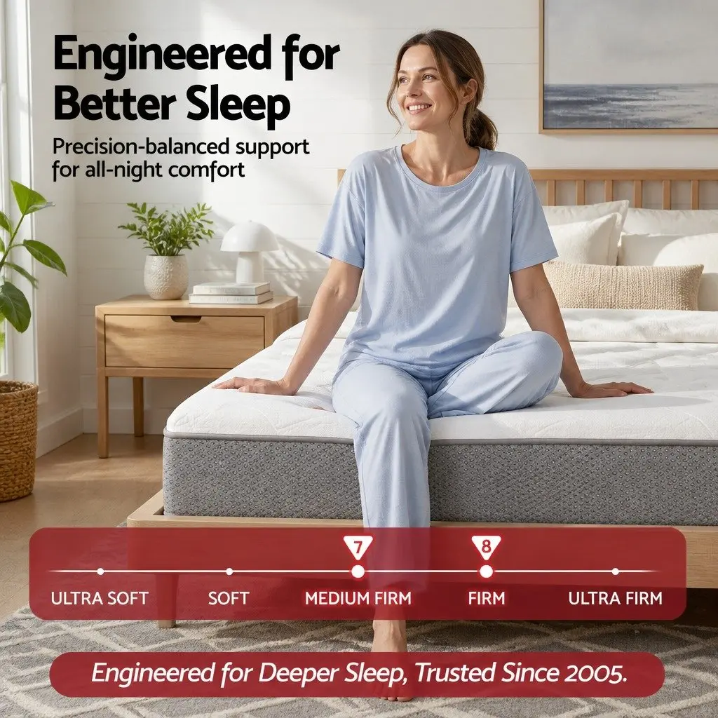 King Single Mattress 23cm Pocket Spring with Reversible Foam