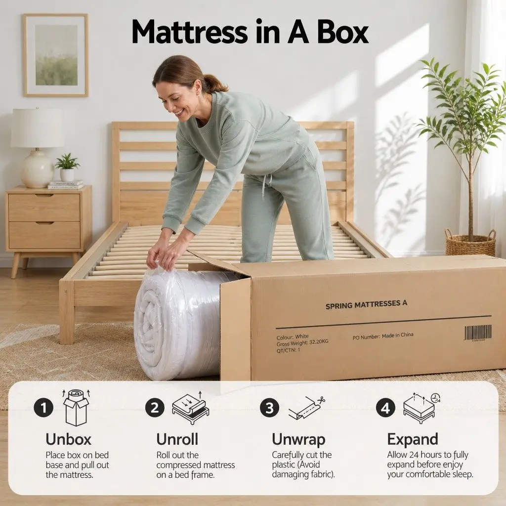 King Single Mattress 23cm Pocket Spring with Reversible Foam