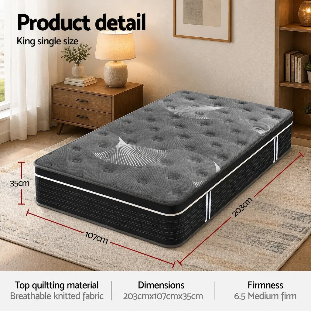 King Single Mattress 35cm Medium Firm Comfort