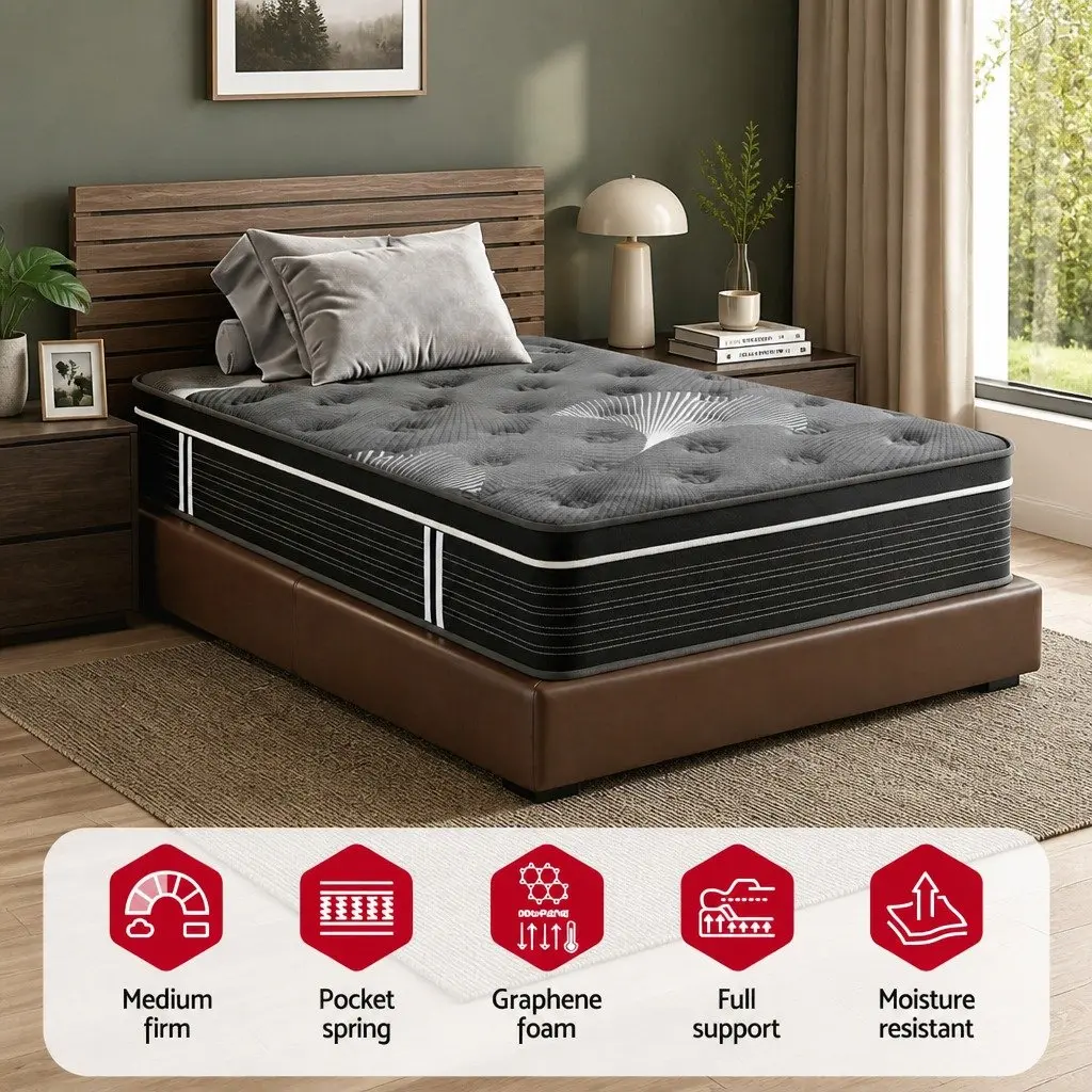 King Single Mattress 35cm Medium Firm Comfort