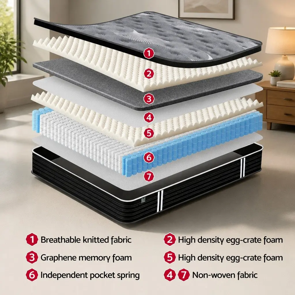 King Single Mattress 35cm Medium Firm Comfort