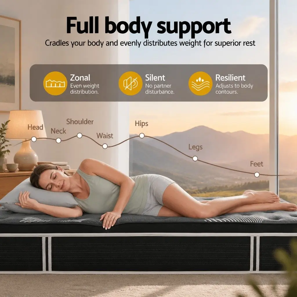 King Single Mattress 35cm Medium Firm Comfort