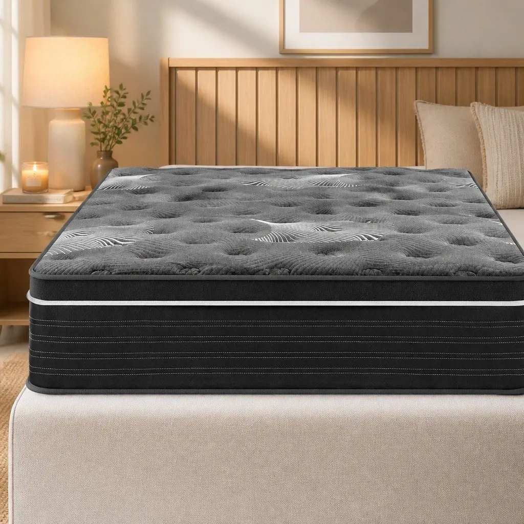 King Mattress 35cm Euro Top Medium Firm Pocket Spring Memory Foam Sleep Bed