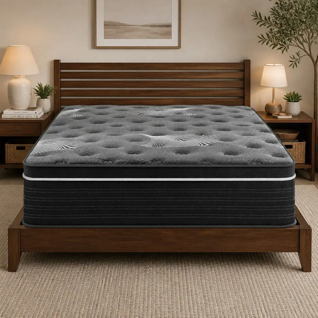 Queen Mattress 35cm Euro Top Medium Firm Pocket Spring Bed