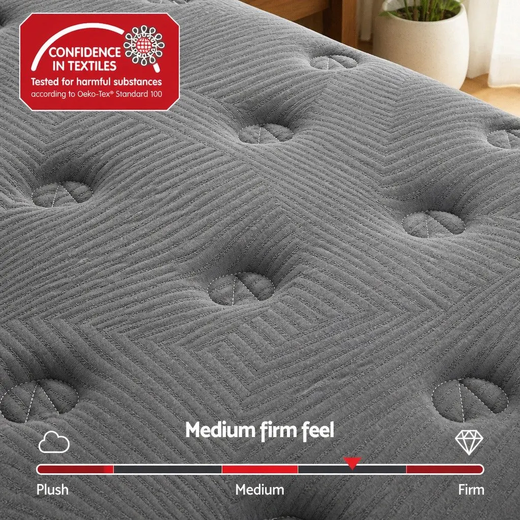 Queen Mattress 35cm Euro Top Medium Firm Pocket Spring Bed