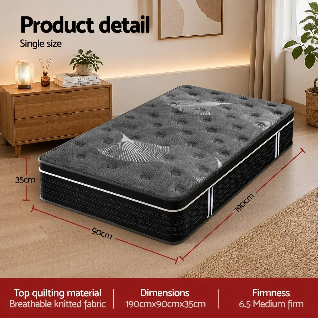 Euro Top Single Mattress with Graphene Foam 35cm